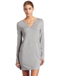 Calvin Klein Women's Essentials Long Sleeve Night Dress, Heather Grey, Large