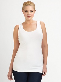 Supima cotton with just the right amount of stretch gives this beloved design instant appeal.Round neckSleevelessFlattering, elongated silhouetteAbout 29 from shoulder to hem47% supima cotton/47% micro modal/6% spandex Machine washMade in USA Supima cotton with just the right amount of stretch gives this beloved design instant appeal.Round neckSleevelessFlattering, elongated silhouetteAbout 29 from shoulder to hem47% supima cotton/47% micro modal/6% spandex Machine washMade in USA