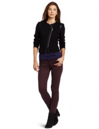 Vince Camuto Women's Faux Leather Trim Jacket, Rich Black, 10 Vince Camuto Women's Faux Leather Trim Jacket, Rich Black, 10