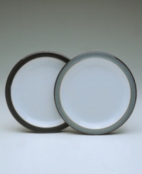 Perfect for every day, this Jet stoneware plate is so versatile, it can be used as a dessert or salad plate. Shades of white, charcoal and black, as well as a reflective glaze combine for modern polish. Perfect for every day, this Jet stoneware plate is so versatile, it can be used as a dessert or salad plate. Shades of white, charcoal and black, as well as a reflective glaze combine for modern polish.