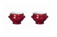 Emile Henry Lion's Head Soup Bowls, Set of 2, Cerise Emile Henry Lion's Head Soup Bowls, Set of 2, Cerise