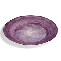 Subtle variations in color of the circular brushstrokes make each handmade platter unique. Subtle variations in color of the circular brushstrokes make each handmade platter unique.