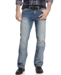 Fade in. These Guess jeans already look lived in, no effort required. Fade in. These Guess jeans already look lived in, no effort required.