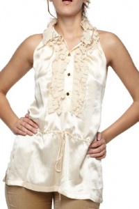 Roberto Cavalli - Women's Top Blouse Silk Cream 40 Beige