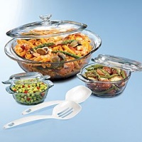 Anchor Hocking 3 Piece Casserole Glass Bakeware Set with Bonus 2 Piece Kitchen Tool Set Anchor Hocking 3 Piece Casserole Glass Bakeware Set with Bonus 2 Piece Kitchen Tool Set