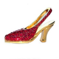 Red High Heel Shoe Figurine Swarovski Crystals 24k Gold Pump Red High Heel Shoe Figurine Swarovski Crystals 24k Gold Pump