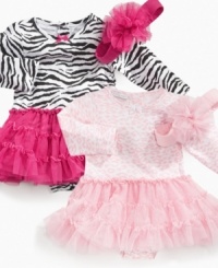 Take cute to a whole new level with one of these exotic animal-print tutu dresses from First Impressions. Take cute to a whole new level with one of these exotic animal-print tutu dresses from First Impressions.
