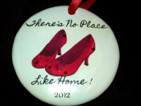'There's No Place Like Home ' Wizard of Oz Ruby Red Slippers Christmas Ornament Rhinestone Crystal Detail 'There's No Place Like Home ' Wizard of Oz Ruby Red Slippers Christmas Ornament Rhinestone Crystal Detail