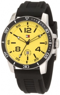 Tommy Hilfiger Men's 1790857 Yellow Dial Black Silicone Strap Watch Tommy Hilfiger Men's 1790857 Yellow Dial Black Silicone Strap Watch
