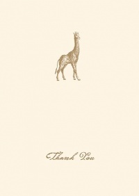 Graphique de France Giraffe Boxed Thank You Notes, 4.25 x 5.5 Inches, Cream (L813CB)