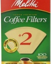Melitta Cone Coffee Filters, Natural Brown, No. 2, 100-Count Filters (Pack of 6)