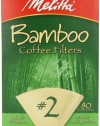 Melitta Bamboo Coffee Filters, #2, 80-Count Boxes (Pack of 6)