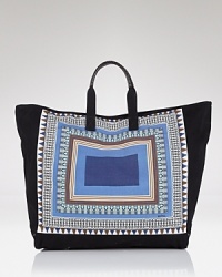 Swap a staid tote for Echo's bold take on the beach's favorite bag. With a roomy silhouette and sturdy canvas fabrication, this bag is built for exotic tripping and city zipping. Swap a staid tote for Echo's bold take on the beach's favorite bag. With a roomy silhouette and sturdy canvas fabrication, this bag is built for exotic tripping and city zipping.