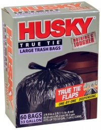 Husky 33-Gallon True Tie Large Trash Bags - 60 Count HK33WC060B