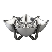 Snacking gets a refined boost with the Anvil Quad Condiment Bowl, boasting four 20 oz. sections to be filled according to your tastes.