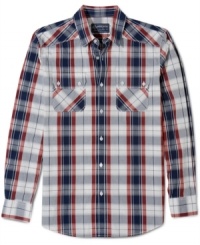 Be a little more rad in plaid. Get hip to a casual fave in this button-front shirt from American Rag. Be a little more rad in plaid. Get hip to a casual fave in this button-front shirt from American Rag.