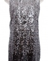 Michael Kors Gunmetal Ombre Sequin Sleeveless Cocktail Dress Large