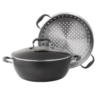 Anolon Advanced Hard Anodized Nonstick 7-1/2-Quart Covered Casserole with Stainless Steel Steamer Insert Anolon Advanced Hard Anodized Nonstick 7-1/2-Quart Covered Casserole with Stainless Steel Steamer Insert