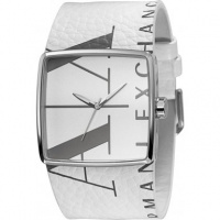 Armani Exchange Women's AX6000 White Leather Quartz Watch with White Dial Armani Exchange Women's AX6000 White Leather Quartz Watch with White Dial