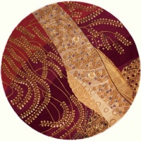 Area Rug 7x7 Round Contemporary Burgundy Color - Momeni New Wave Rug from RugPal Area Rug 7x7 Round Contemporary Burgundy Color - Momeni New Wave Rug from RugPal