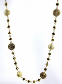 Alfani Necklace, Gold-Tone Textured Bead 44 Inch Necklace Alfani Necklace, Gold-Tone Textured Bead 44 Inch Necklace