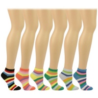 Casual Summer Spring Bright Color Stripes 6 Pairs Ankle Low Socks Cotton Set Casual Summer Spring Bright Color Stripes 6 Pairs Ankle Low Socks Cotton Set