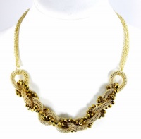 Alfani Necklace, Gold-Tone Braided Mesh and Bead Frontal Necklace Alfani Necklace, Gold-Tone Braided Mesh and Bead Frontal Necklace