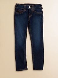 Looks like jeans, fits like leggings with slight fading and signature stitching in a skinny silhouette.Front button closureAdjustable waistband with belt loopsZip flyFaux front pocketsBack patch pockets79% cotton/19% polyester/2% elastaneMachine washImported of domestic fabric Looks like jeans, fits like leggings with slight fading and signature stitching in a skinny silhouette.Front button closureAdjustable waistband with belt loopsZip flyFaux front pocketsBack patch pockets79% cotton/19% polyester/2% elastaneMachine washImported of domestic fabric