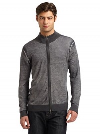 THE LOOKAllover faded underprintRibbed knit trimFront zip closureTHE MATERIALMerino woolCARE & ORIGINHand washImportedThis item was originally available for purchase at Saks Fifth Avenue OFF 5TH stores. THE LOOKAllover faded underprintRibbed knit trimFront zip closureTHE MATERIALMerino woolCARE & ORIGINHand washImportedThis item was originally available for purchase at Saks Fifth Avenue OFF 5TH stores.
