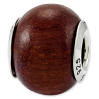 Sterling Silver Pau Brasil Wood Bead **Fits Perfectly with Pandora Trollbead Moress Chamilia and compatible European Charm Bead Brands. Sterling Silver Pau Brasil Wood Bead **Fits Perfectly with Pandora Trollbead Moress Chamilia and compatible European Charm Bead Brands.