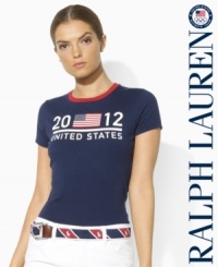Celebrating Team USA's participation in the 2012 Olympic Games, an essential short-sleeved crewneck tee from Ralph Lauren with bold country details is designed from supremely soft cotton jersey. Celebrating Team USA's participation in the 2012 Olympic Games, an essential short-sleeved crewneck tee from Ralph Lauren with bold country details is designed from supremely soft cotton jersey.
