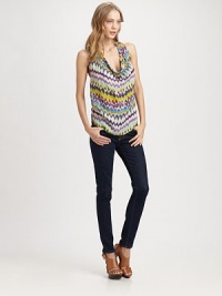 Crafted in a vibrant, tribal-inspired print, this silk cowlneck has a lengthy silhouette and modified racerback. CowlneckSleevelessLonger length hits below the hipsModified racerbackSilkDry cleanImportedModel shown is 5'10 (177cm) wearing US size Small. Crafted in a vibrant, tribal-inspired print, this silk cowlneck has a lengthy silhouette and modified racerback. CowlneckSleevelessLonger length hits below the hipsModified racerbackSilkDry cleanImportedModel shown is 5'10 (177cm) wearing US size Small.