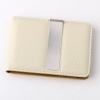 Brown/ Beige Fine Leather Wallet-Money Clip Mans Wallet Credit Card Holder with Magnetic Y&G Money Clip MW1001 One Size Brown