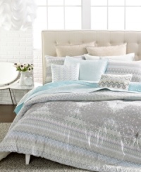 The Laurel European sham creates a contrasting effect against your Home by Steven Madden comforter set with an earth-tone hue and striped flange. Envelope closure. The Laurel European sham creates a contrasting effect against your Home by Steven Madden comforter set with an earth-tone hue and striped flange. Envelope closure.