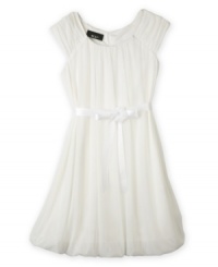She can complement her bright, bubbly personality with this carefree belted bubble dress from BCX. She can complement her bright, bubbly personality with this carefree belted bubble dress from BCX.