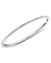 A ring of clear crystals gives your wrist an extra hint of elegance. This stackable bracelet by Eliot Danori features a silver tone mixed metal setting with round-cut crystal accents. Approximate diameter: 2-1/2 inches. A ring of clear crystals gives your wrist an extra hint of elegance. This stackable bracelet by Eliot Danori features a silver tone mixed metal setting with round-cut crystal accents. Approximate diameter: 2-1/2 inches.