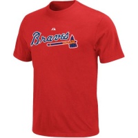 MLB Majestic Atlanta Braves Red Official Wordmark T-shirt MLB Majestic Atlanta Braves Red Official Wordmark T-shirt