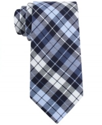 Be a plaid man in this cool tartan tie from Tommy Hilfiger. Skinny construction gives it the most modern edge. Be a plaid man in this cool tartan tie from Tommy Hilfiger. Skinny construction gives it the most modern edge.