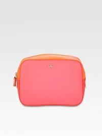Stash your essentials in this vibrant zip-top bag crafted from sleek rubber and velvet calfskin.Top zip closureOne inside open pocket10W X 7H X 3DImported Stash your essentials in this vibrant zip-top bag crafted from sleek rubber and velvet calfskin.Top zip closureOne inside open pocket10W X 7H X 3DImported