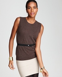 Styled over a breezy blouse or slipped under a cardigan, this C by Bloomingdale's cashmere shell lends a luxe layer to your workweek essentials. Styled over a breezy blouse or slipped under a cardigan, this C by Bloomingdale's cashmere shell lends a luxe layer to your workweek essentials.