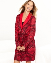 Take a cue from the lovely holiday-inspired style of One World's Bright Flash shawl collar wrap. Take a cue from the lovely holiday-inspired style of One World's Bright Flash shawl collar wrap.