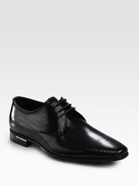 Superior craftsmanship in perforated, high-gloss leather with blücher-style construction. Leather liningPadded insoleLeather soleMade in Italy Superior craftsmanship in perforated, high-gloss leather with blücher-style construction. Leather liningPadded insoleLeather soleMade in Italy