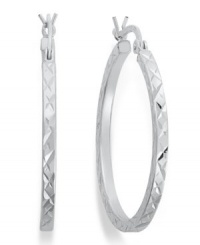 Giani Bernini Sterling Silver Earrings, Etched Hoop Earrings Giani Bernini Sterling Silver Earrings, Etched Hoop Earrings