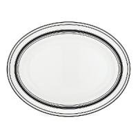 Black bands of varying widths sweeten the proverbial pot in kate spade new york's St. Kitts platter. Black bands of varying widths sweeten the proverbial pot in kate spade new york's St. Kitts platter.