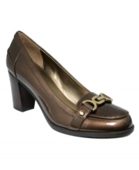 Polished patent is so pretty. Bandolino's Ada pumps feature metal detail at the vamp and a cute stacked heel that's walkable enough to get you through the day. Polished patent is so pretty. Bandolino's Ada pumps feature metal detail at the vamp and a cute stacked heel that's walkable enough to get you through the day.