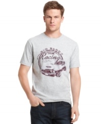 Put your relaxed look into overdrive with this revved up graphic t-shirt from Izod. Put your relaxed look into overdrive with this revved up graphic t-shirt from Izod.