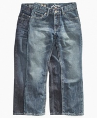Buck up his style with these denim jeans from Request, perfect for finishing off his modern looks. Buck up his style with these denim jeans from Request, perfect for finishing off his modern looks.