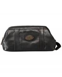 This classic shaving kit from Fossil is the perfect companion to your travel style. This classic shaving kit from Fossil is the perfect companion to your travel style.