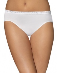 Bali Comfort Revolution Seamless Lace Hi Cut Panty, 9-White