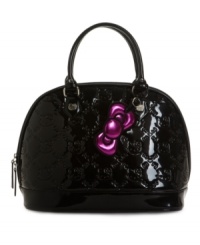 Hello Kitty bowls 'em over again with this adorable bowler bag featuring Hello Kitty quilting and a detachable Hello Kitty charm. Too cute! Hello Kitty bowls 'em over again with this adorable bowler bag featuring Hello Kitty quilting and a detachable Hello Kitty charm. Too cute!